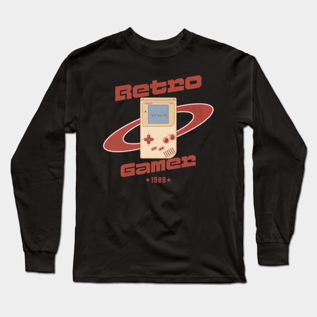 Retro gamer Vintage Long Sleeve T-Shirt by Brookcliff